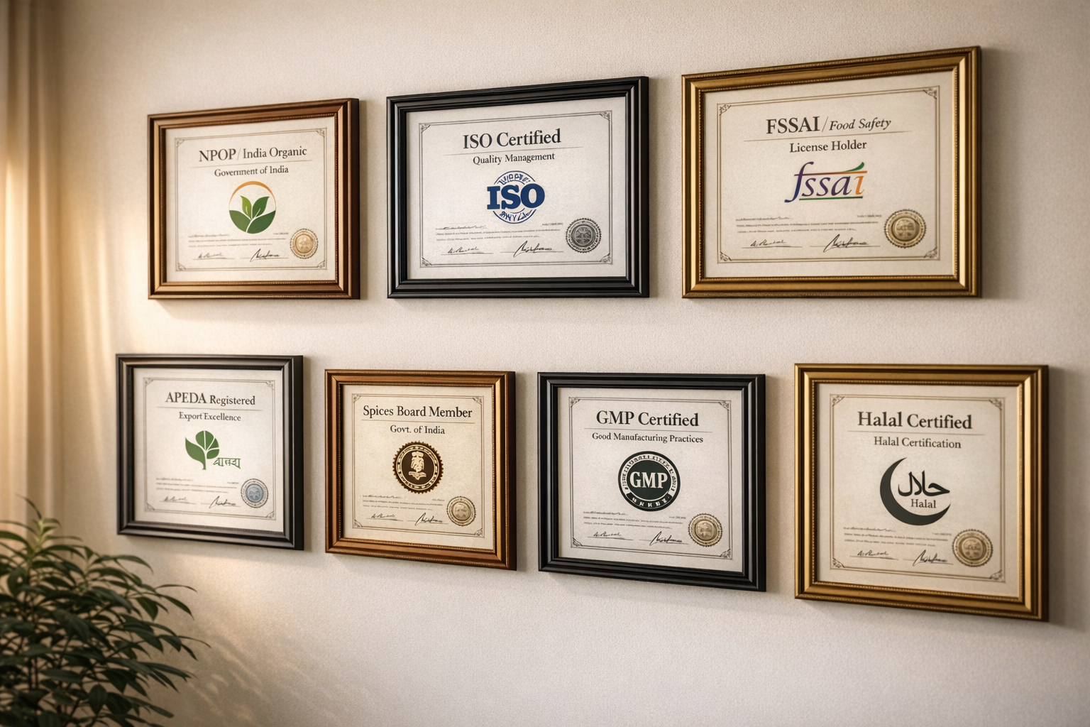 Our certifications display